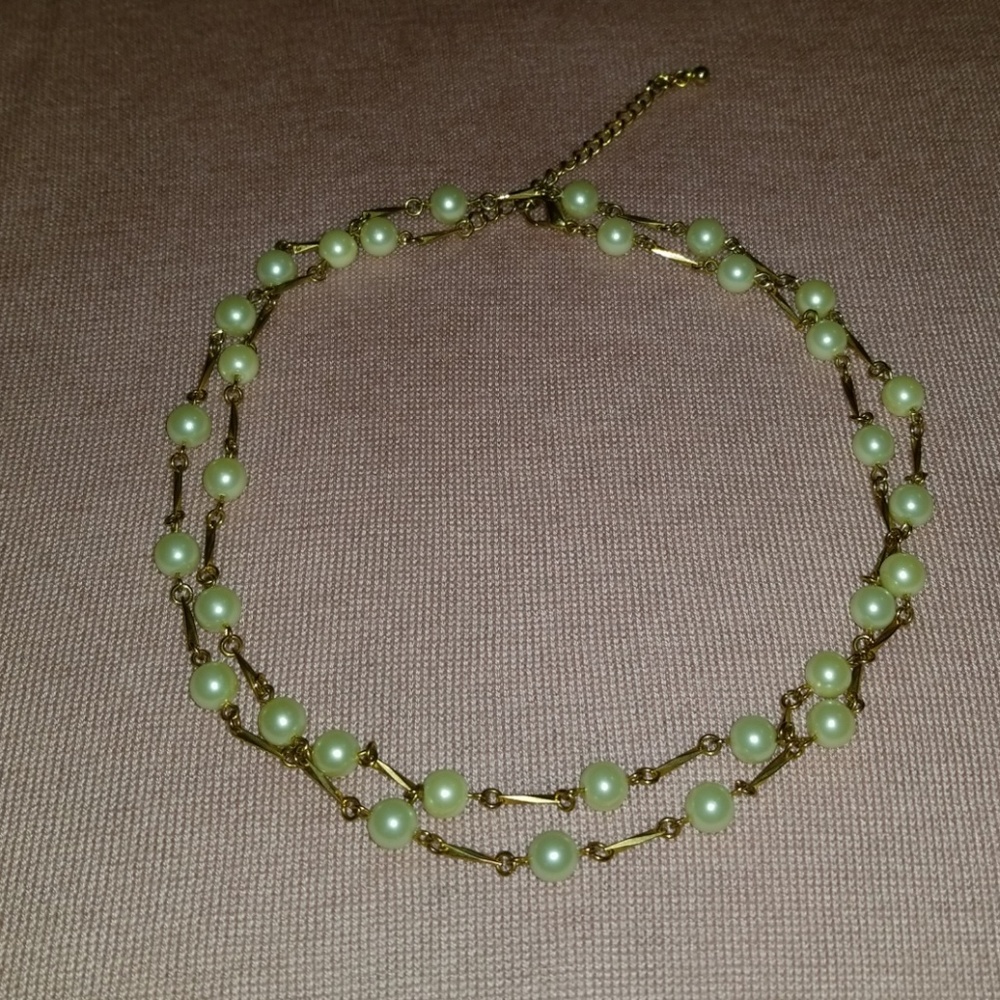 Long Gold & Pearl Necklace